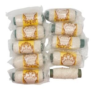 Vintage Jaeger Sunlin Spun Yarn Lot of 9 Bernat Linen Acrylic Cream White Blend
